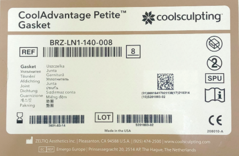 Zeltiq CoolSculpting BRZ-LN1-140-008 Cool ADVANTAGE PETITE Gaskets 8PK 2021 OPEN