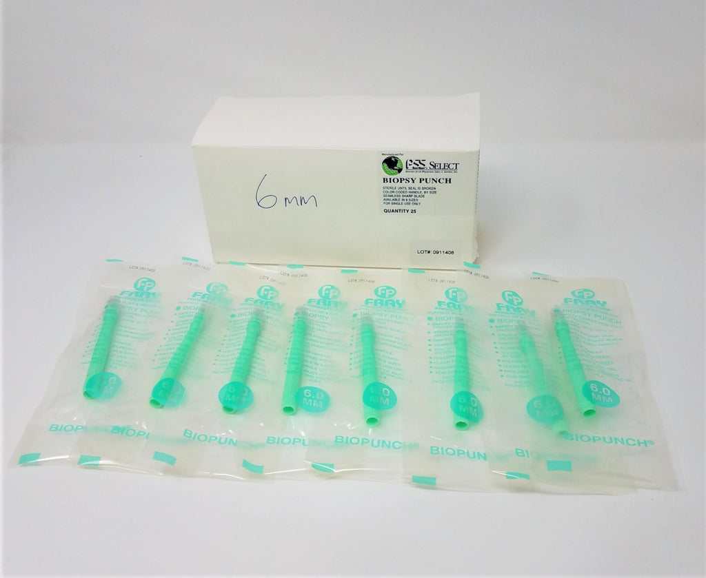 Biopsy Punch 6mm Dermal Disposable Punch Biopunch Fray Products Lot of 8