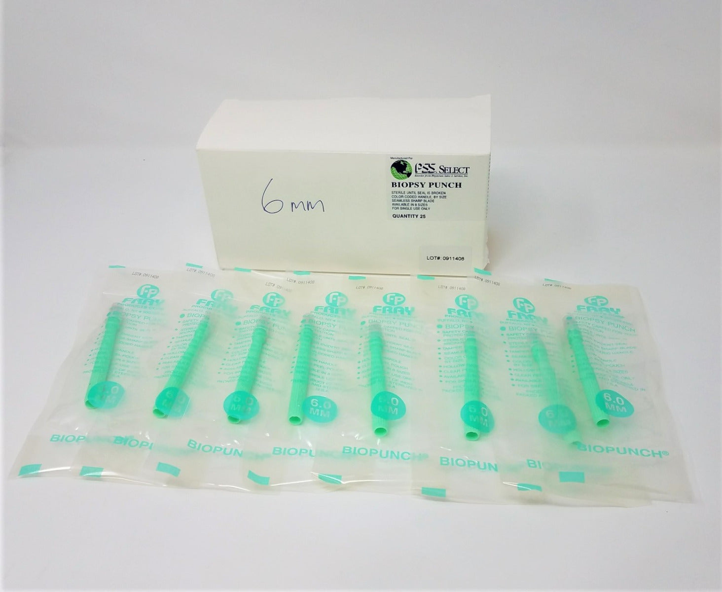 Biopsy Punch 6mm Dermal Disposable Punch Biopunch Fray Products Lot of 8