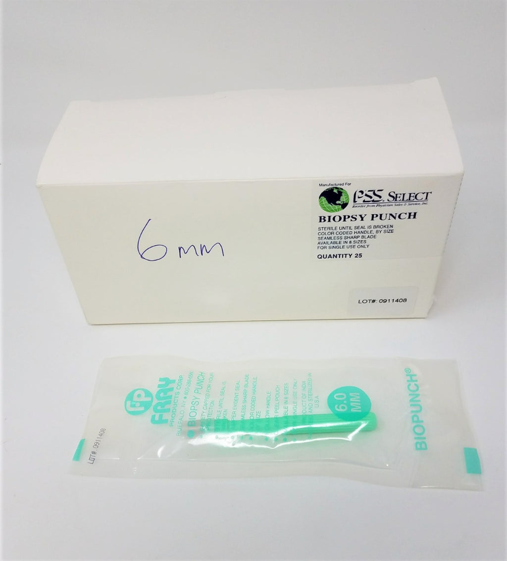 Biopsy Punch 6mm Dermal Disposable Punch Biopunch Fray Products Lot of 8