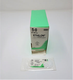 Ethicon 698H ETHILON Nylon Non-Absorbable Suture for P-3 Needle 18" Black Mono