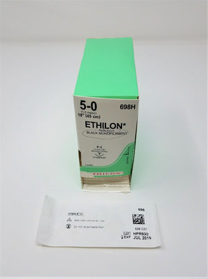 Ethicon 698 Ethicon Nylon Non-Absorbable Suture P-3 Needle 18" Black ETHILON