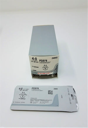 Ethicon Z494G PDS II Polydioxanone Clear Mono Suture Reverse Cutting 4-0 Z794