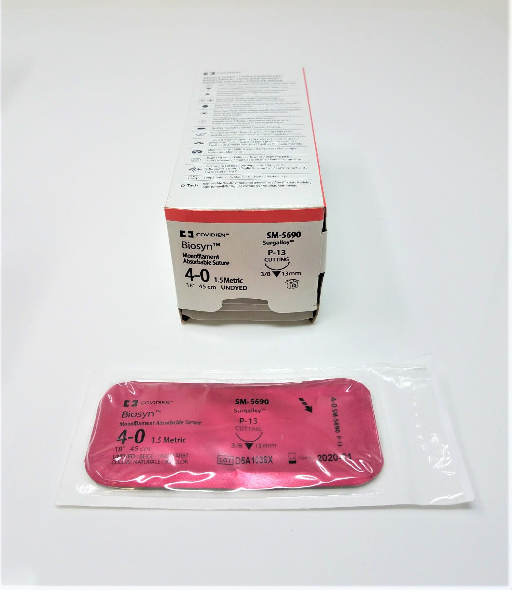 Covidien SM-5690 Suture Monofilament Absorbable Biosyn Size 4-0 SM5690 Cutting