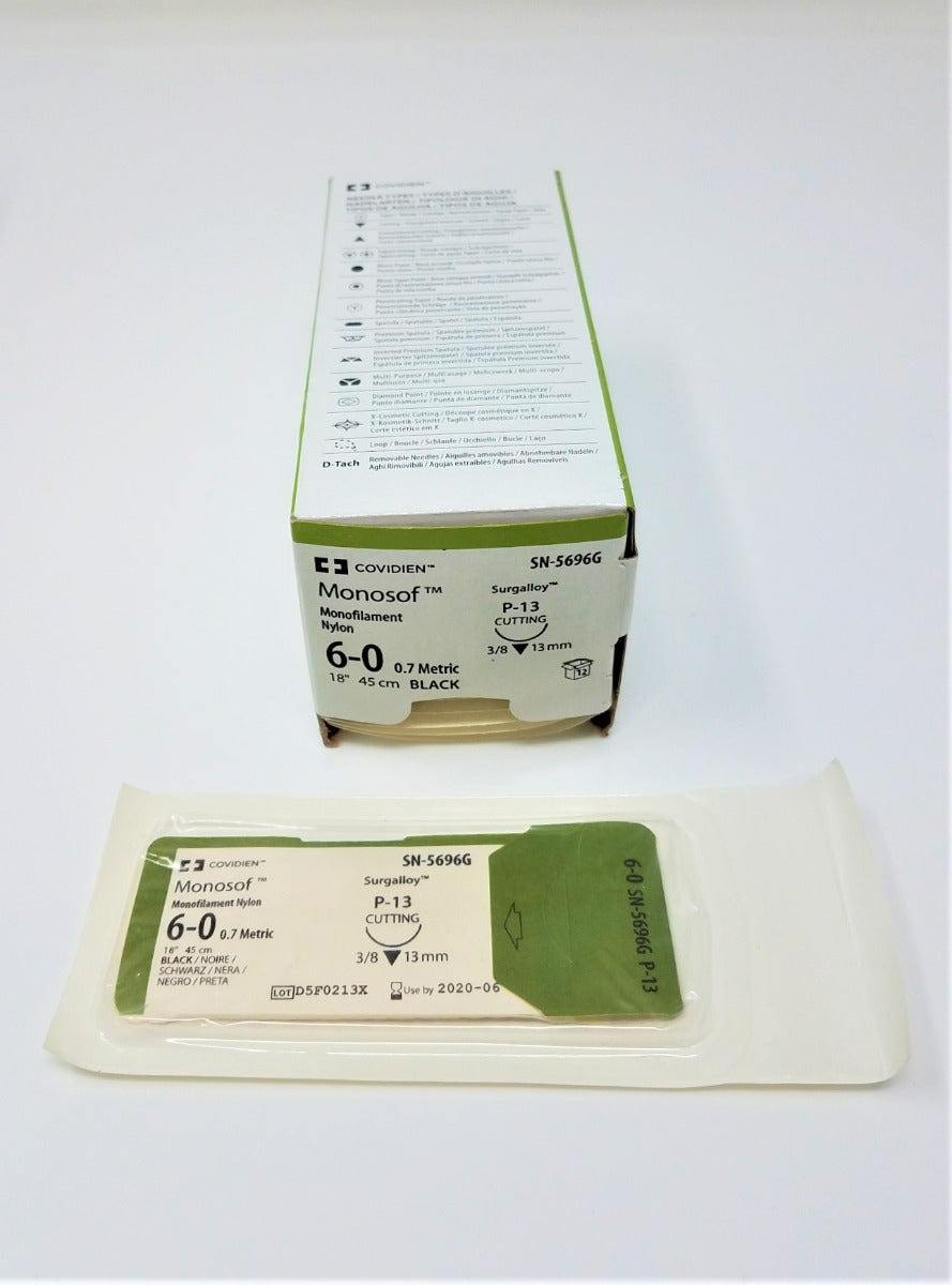 Covidien SN-5696G Suture Monosof Monofilament Size 6-0 SN5696G Surgipro II Mono