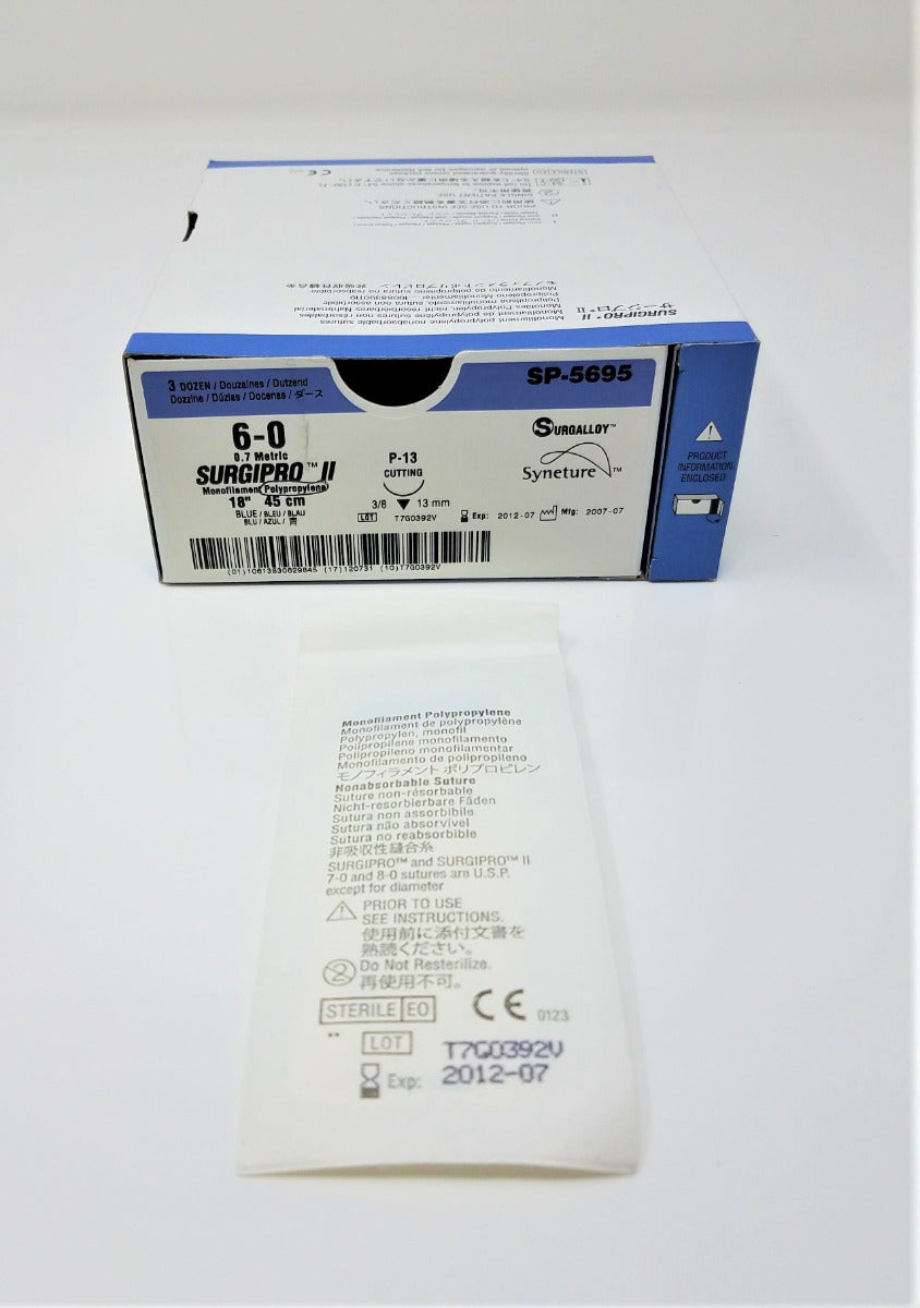 Surgipro SP-5695 Suture Syneture Monofilament Polypropylene Size 6 Covidien