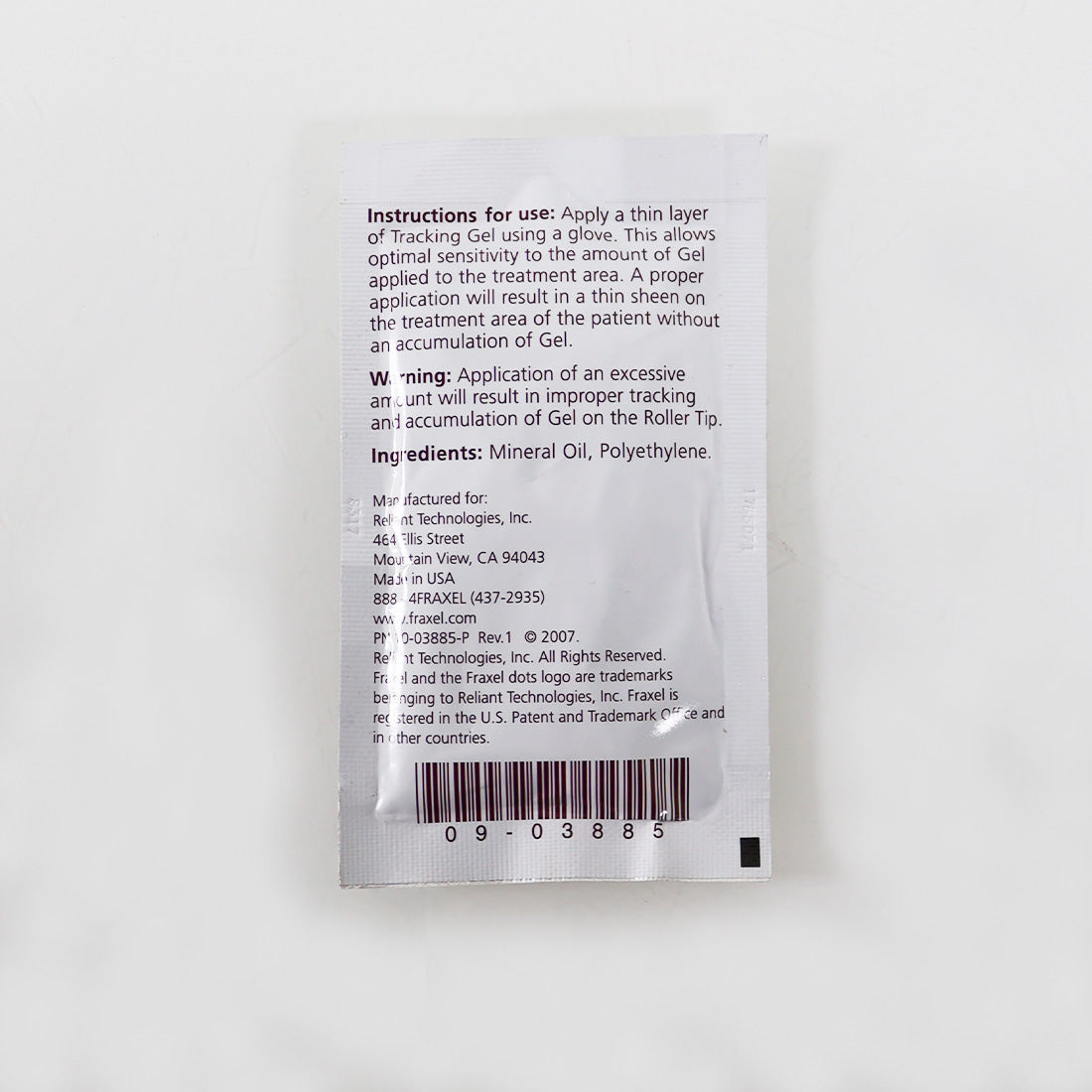 Fraxel Laser Patient Treatment Tracking Gel (0.7 Fl Oz) Packet 10-03885-P x1 Pc