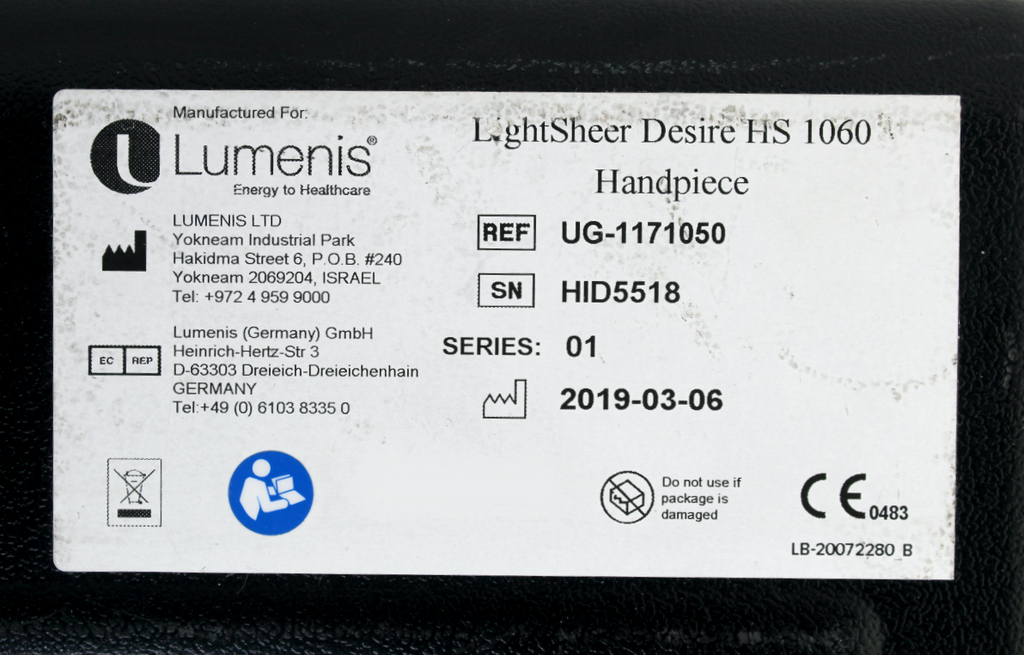 Lumenis Lightsheer HS Laser Hair Removal High Speed Handpiece 22x35 mm Desire