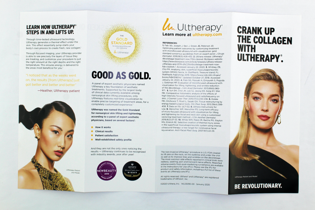 Ulthera Ultherapy Crank Up The Collagen With Ultherapy Brochure 25 Pack