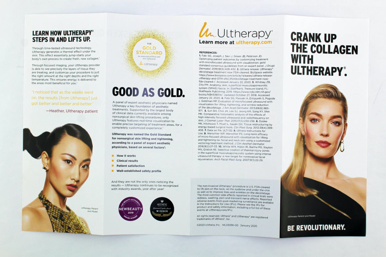 Ulthera Ultherapy Crank Up The Collagen With Ultherapy Brochure 25 Pack