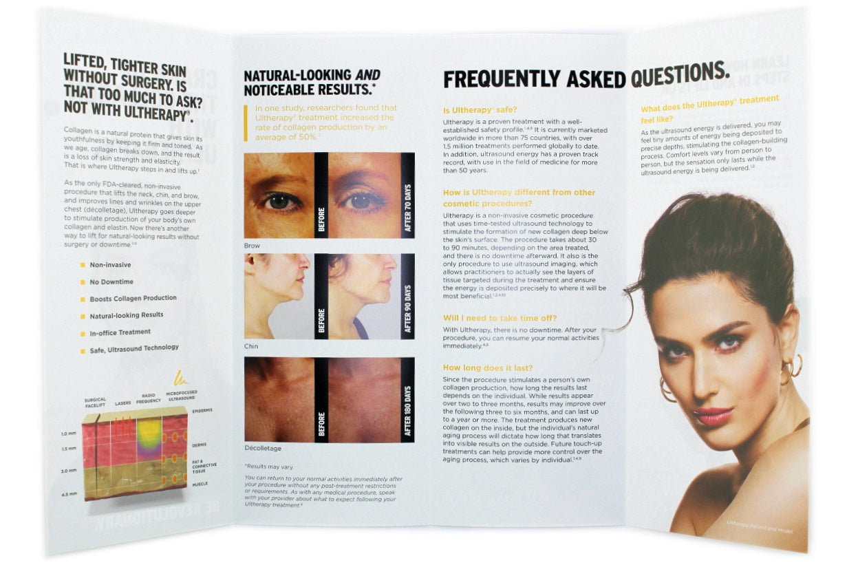 Ulthera Ultherapy Crank Up The Collagen With Ultherapy Brochure 25 Pack