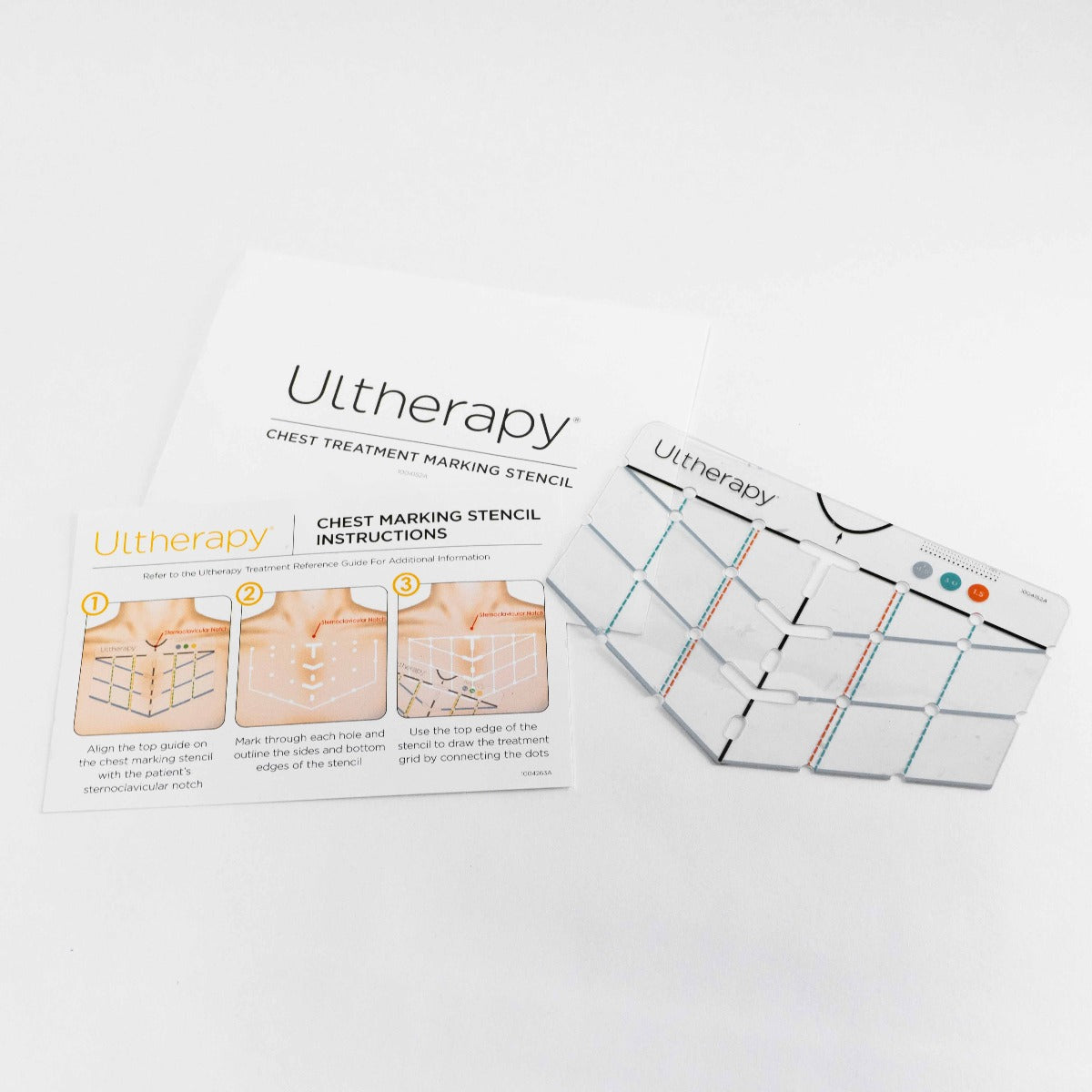 Ulthera Ultherapy Chest Treatment Marking Stencil with Instruction Sheet - 1004152A