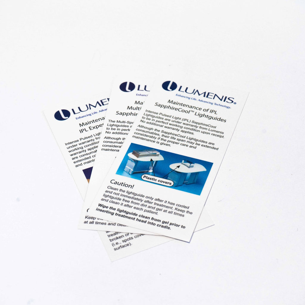 Lumenis Maintenance Guides for IPL Filter, Nd:YAG Light Guides, IPL SapphireCool
