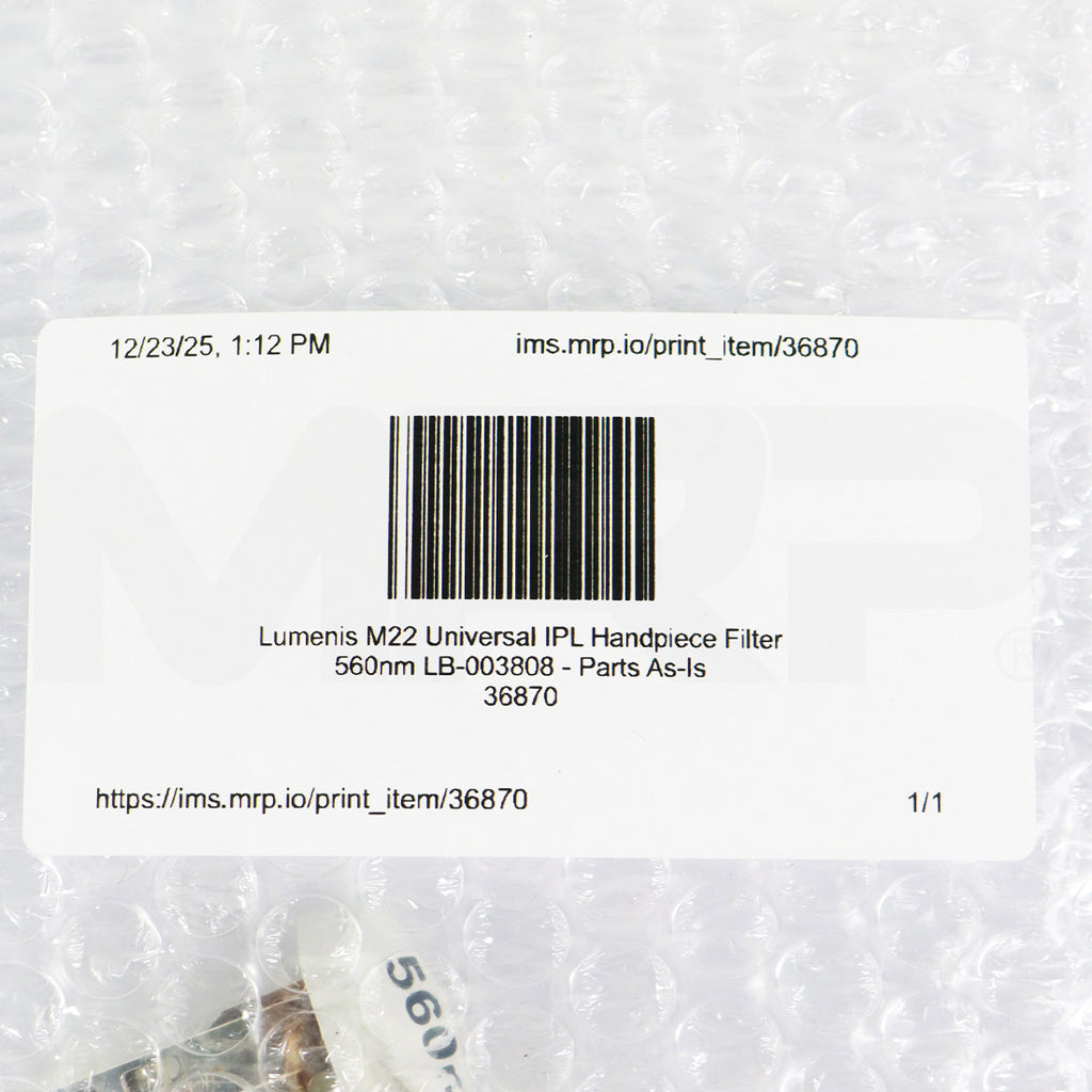 Lumenis M22 Universal IPL Handpiece Filter 560nm LB-003808 - Parts As-Is