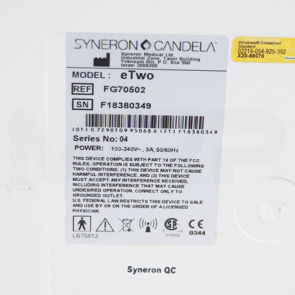 2018 Candela Syneron eTwo E2 RF Facial Rejuvenation Skin Tightening Wrinkles