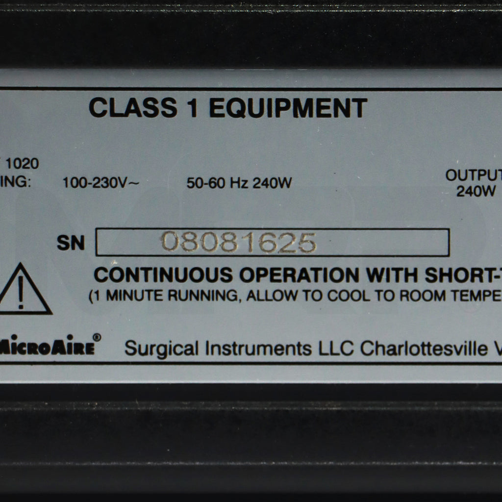 MicroAire Surgical Instruments 1020 Electric Console PAL-600E HP