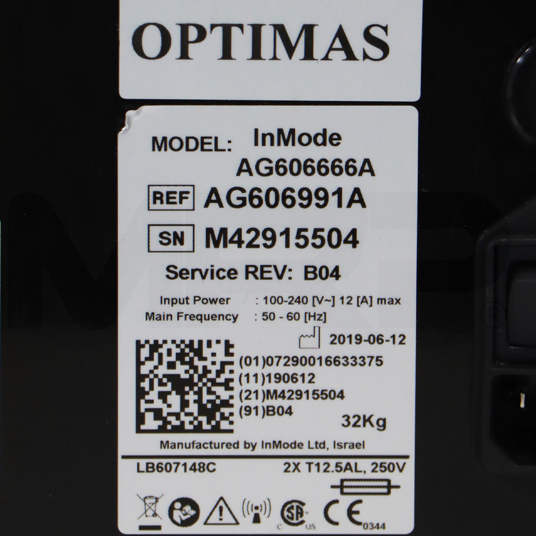 2019 InMode Optimas System Device Morpheus 8 AG606991A