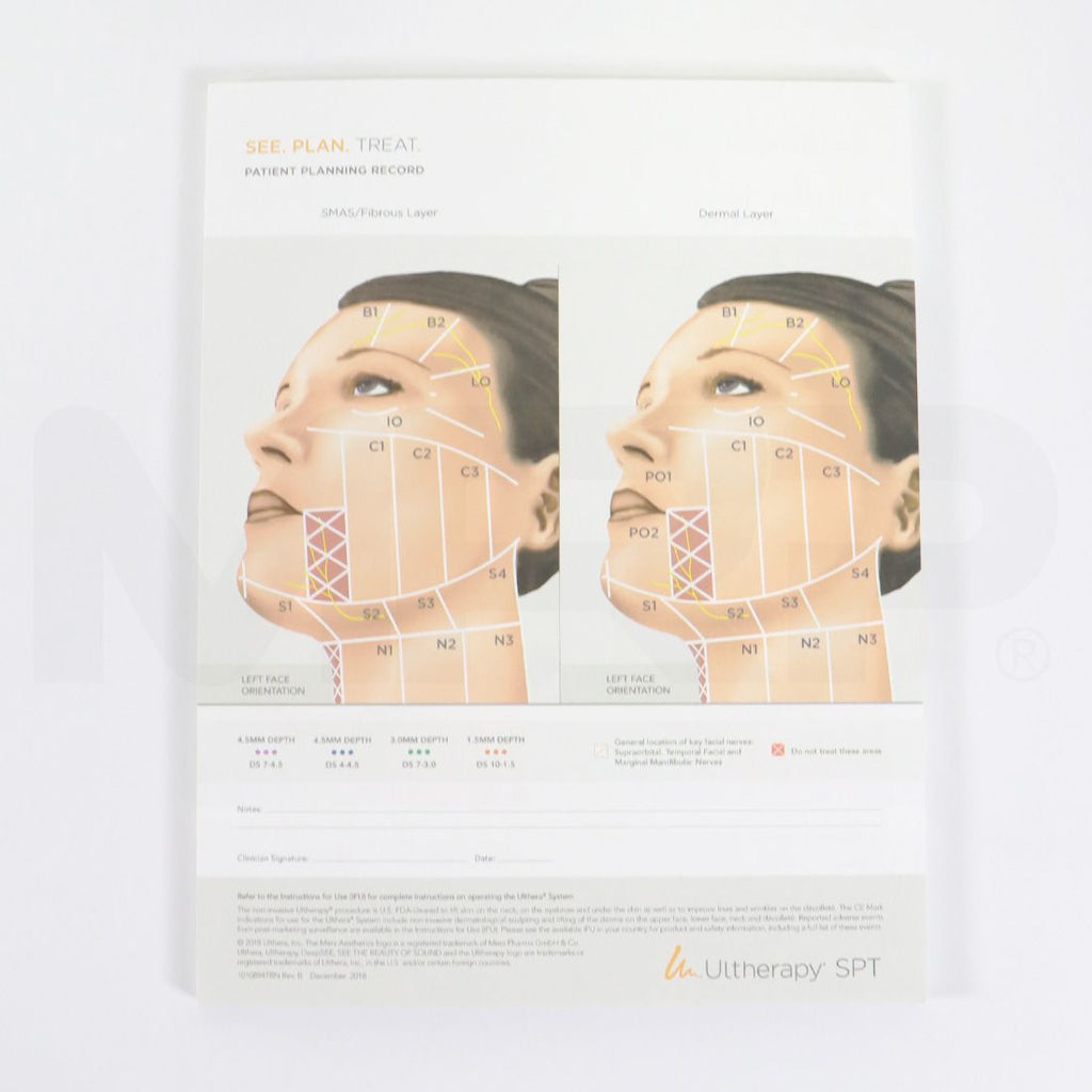 Ultherapy See. Plan. Treat. Patient Planning Record 1010894TRN Rev B. x45 Sheets