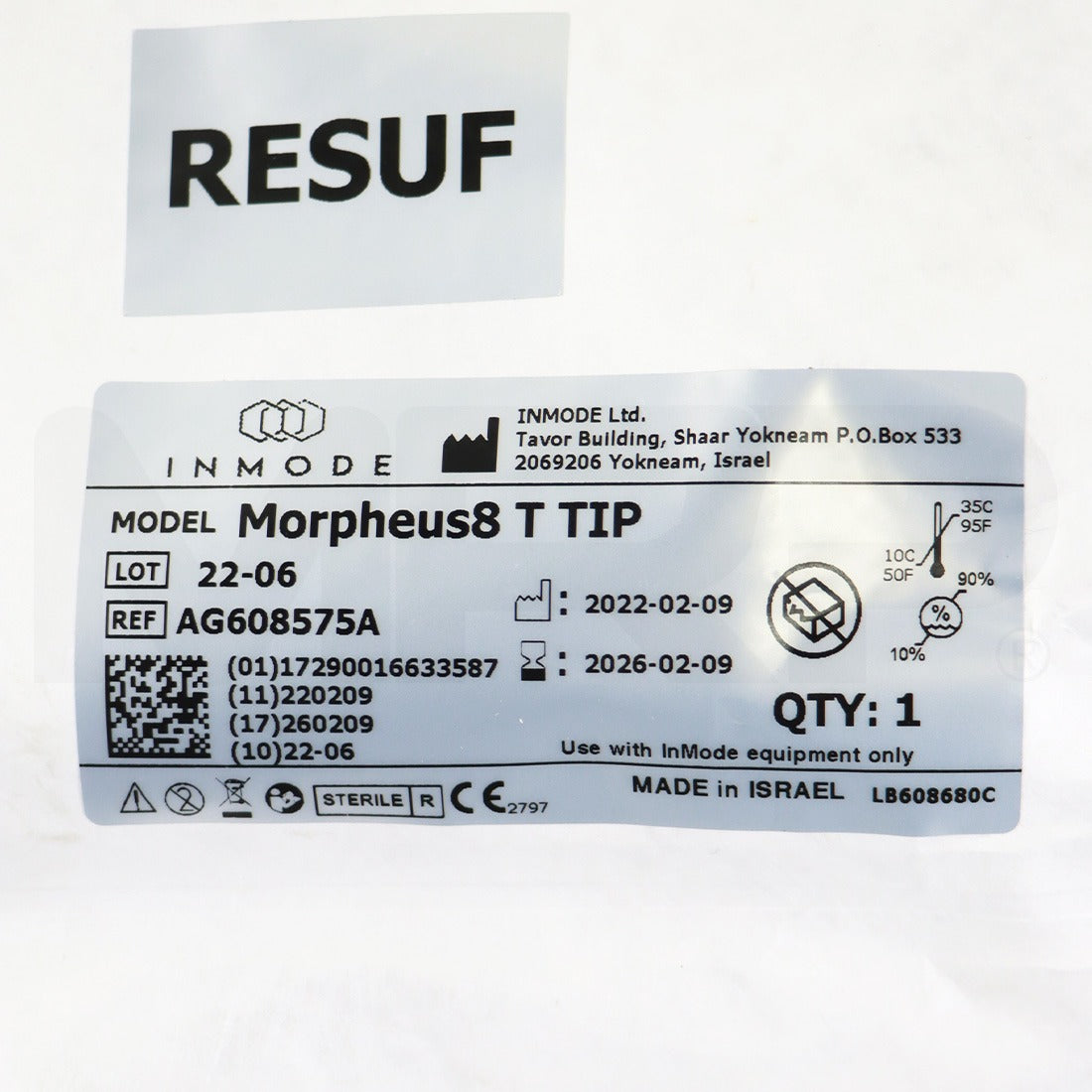 InMode Morpheus8 T Microneedling Tip AG608575A, EXP 02/2026 Single