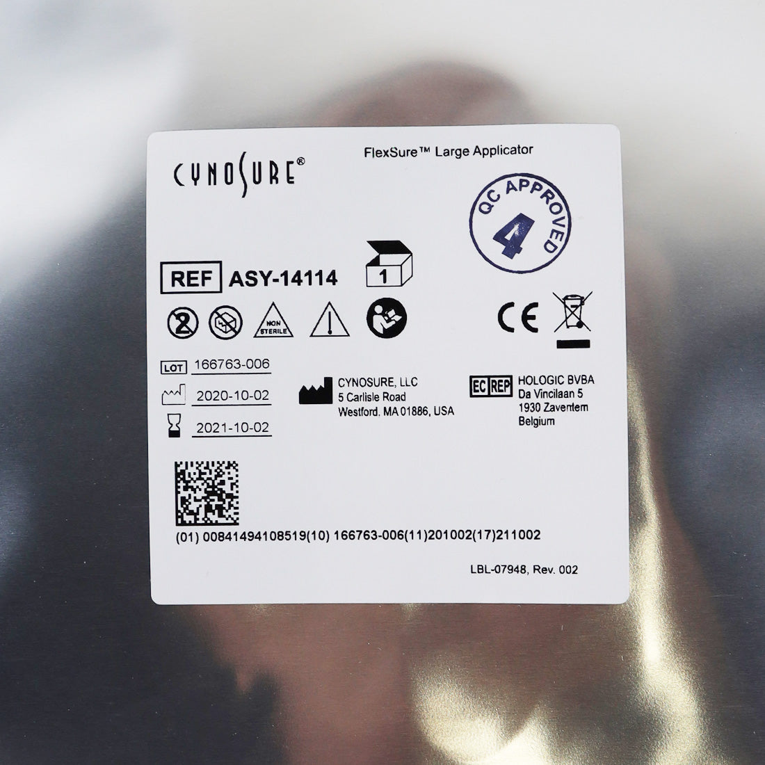 Cynosure FlexSure RadioFrequency Large Applicator Wrappable ASY-14114 Exp 2021