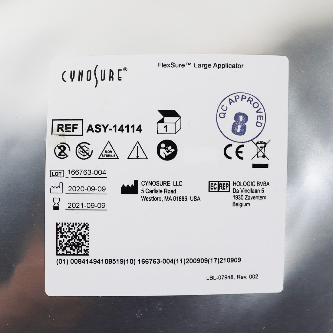 Cynosure FlexSure RadioFrequency Large Applicator ASY-14114 Exp 2021