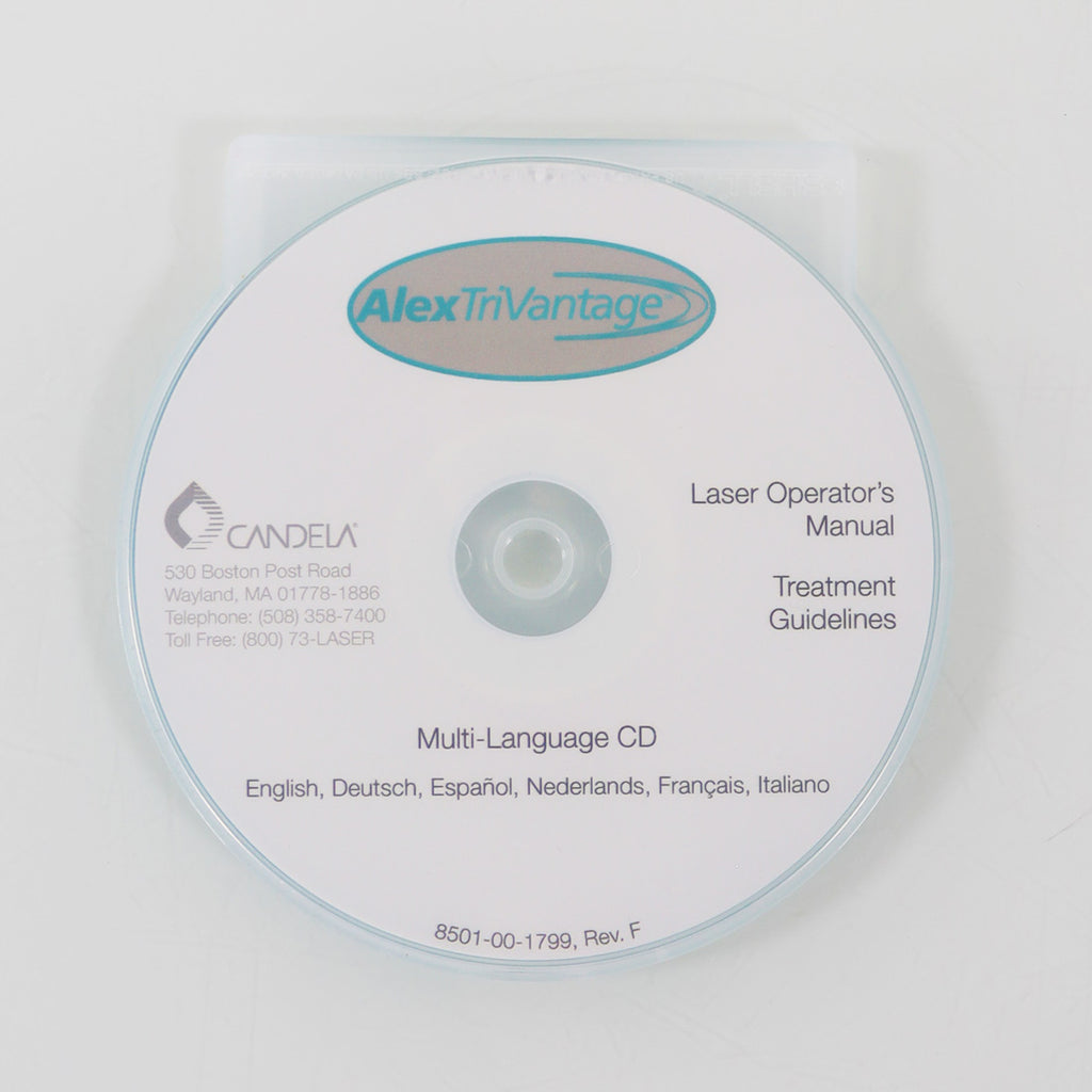 Candela AlexTriVantage Laser Operator's Manual Treatment Guidelines CD Rev. F