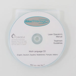 Candela AlexTriVantage Laser Operator's Manual Treatment Guidelines CD Rev. F