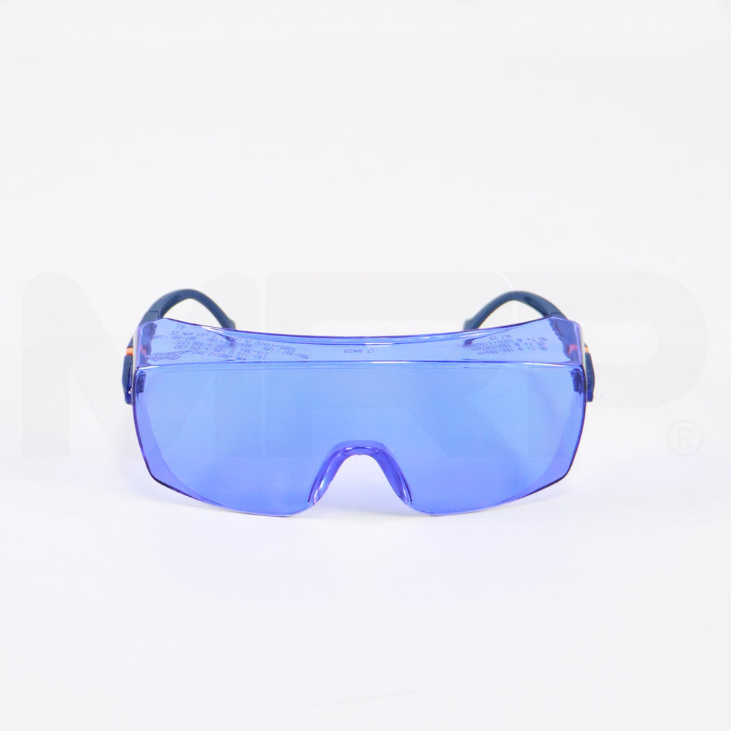 Kentek PPE Safety Eyewear Glasses Universal Fit Adjustable Blue Lens