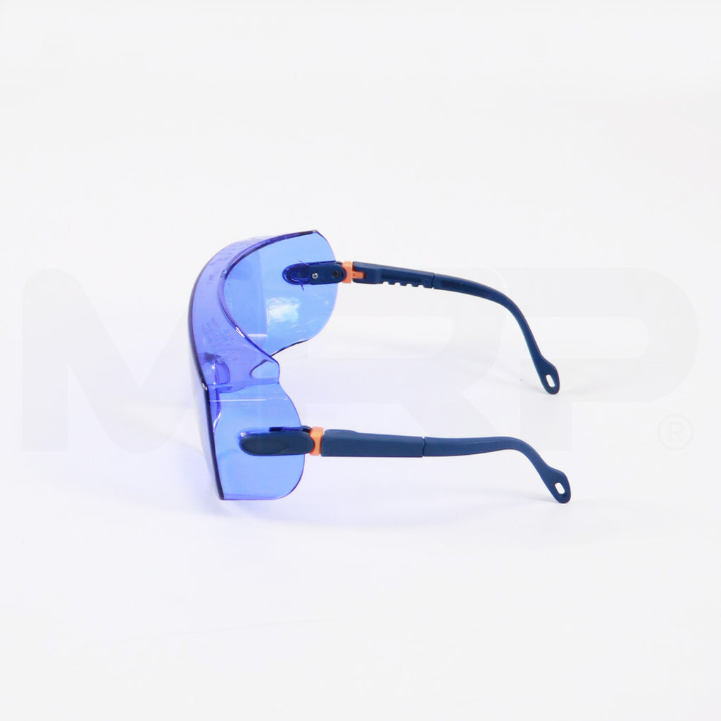 Kentek PPE Safety Eyewear Glasses Universal Fit Adjustable Blue Lens