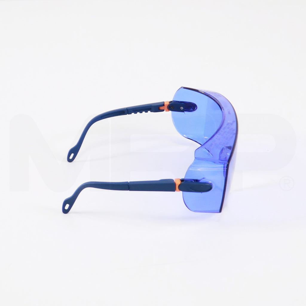 Kentek PPE Safety Eyewear Glasses Universal Fit Adjustable Blue Lens