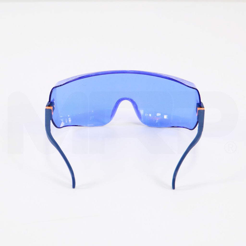 Kentek PPE Safety Eyewear Glasses Universal Fit Adjustable Blue Lens