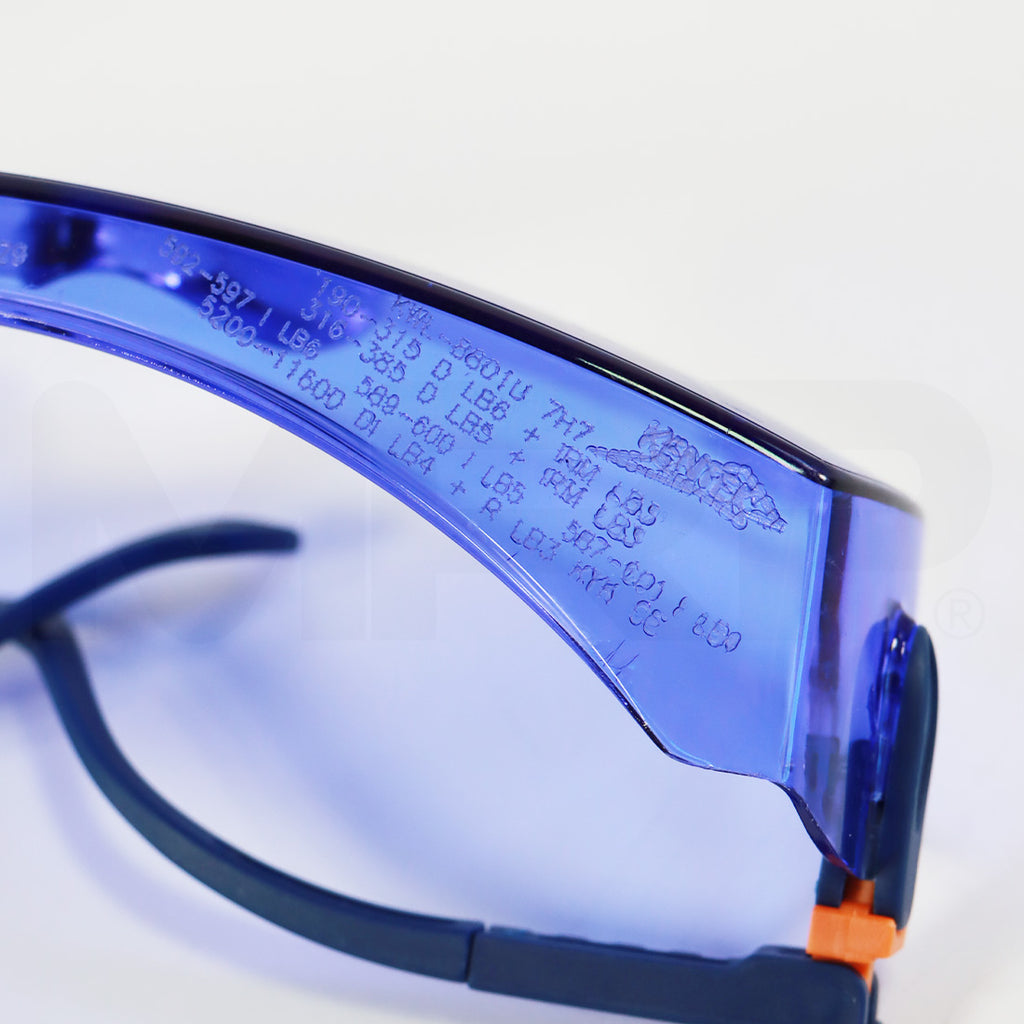 Kentek PPE Safety Eyewear Glasses Universal Fit Adjustable Blue Lens