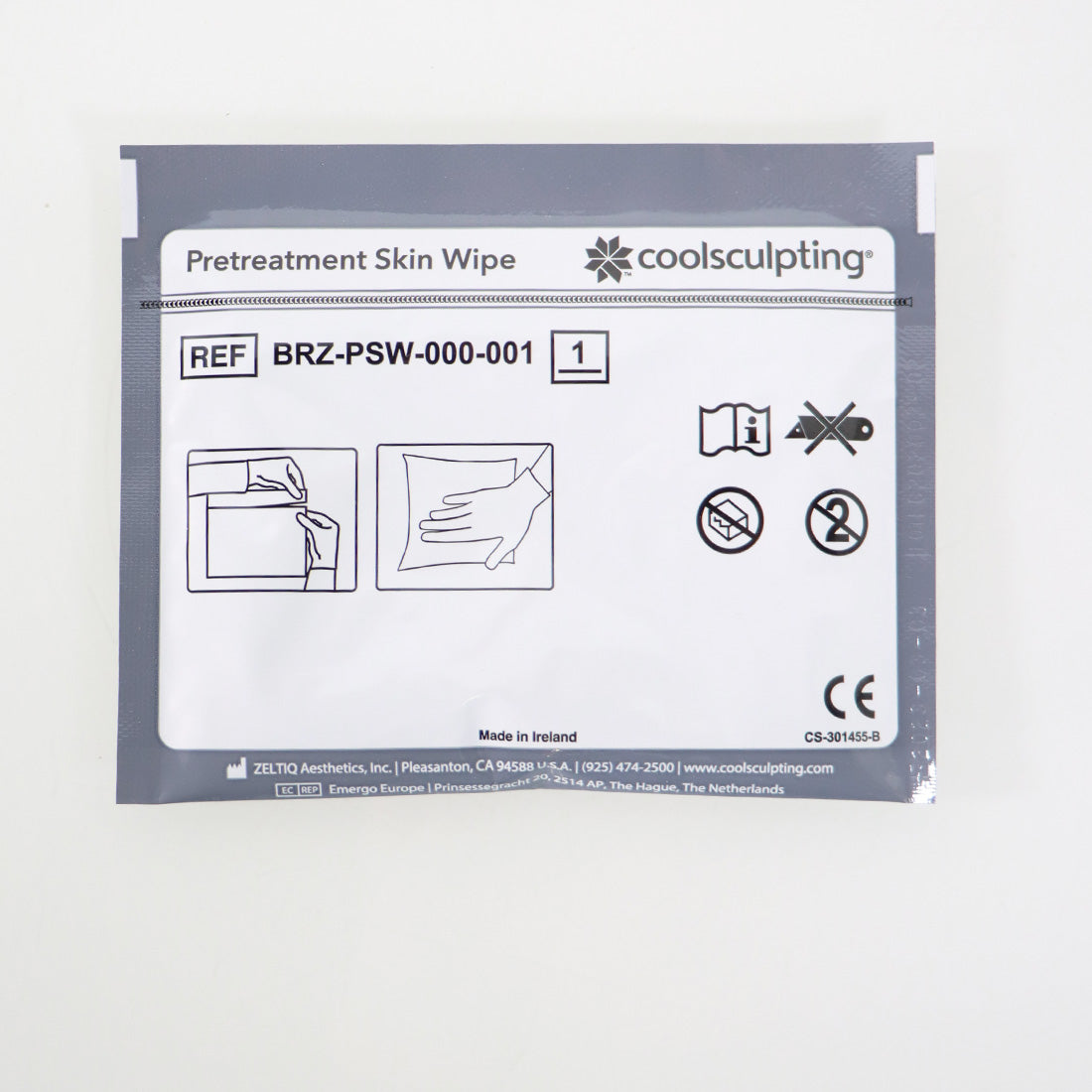 Zeltiq CoolSculpting Pretreatment Skin Wipes BRZ-PSW-000-008 8-Pack EXP 12-2024