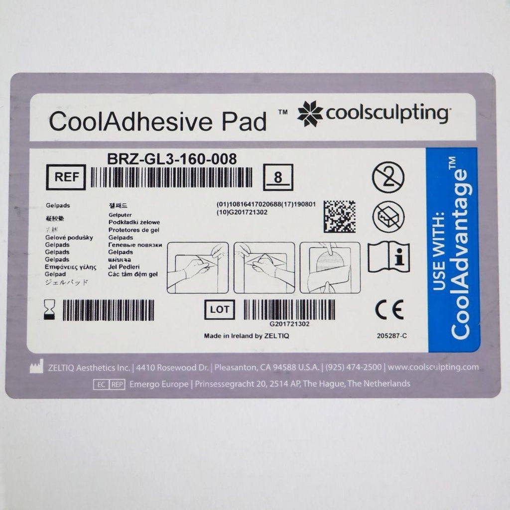 Zeltiq CoolSculpting CoolAdhesive Pad BRZ-GL3-160-008 EXP 01/30/2019 8PK