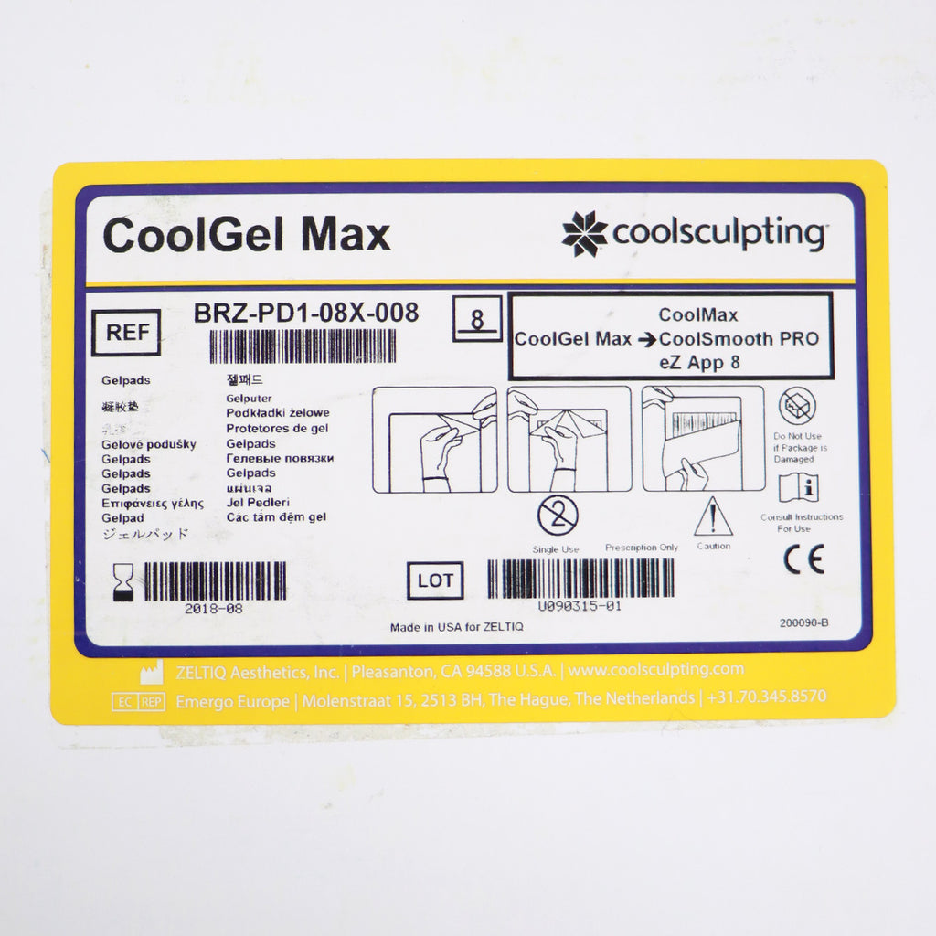 Zeltiq CoolSculpting Pretreatment Skin Wipe BRZ-PD1-08X-008 x8 EXP 08/2018