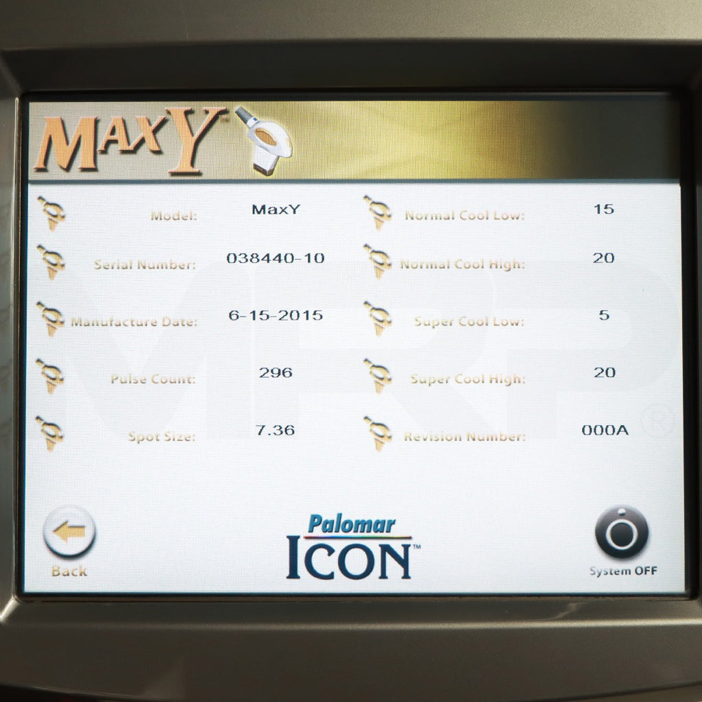 Cynosure Palomar Icon MaxY Laser Hair Removal Handpiece