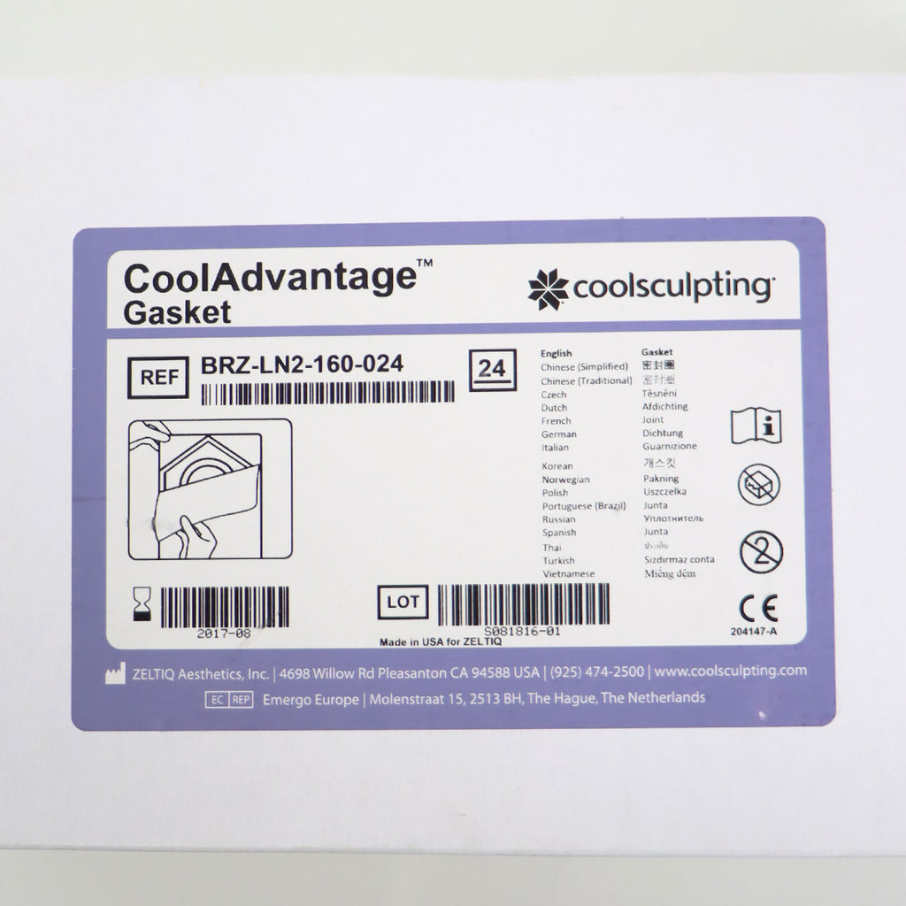 Zeltiq CoolSculpting CoolAdvantage Gasket BRZ-LN2-160-024 x24Pcs EXP 2017
