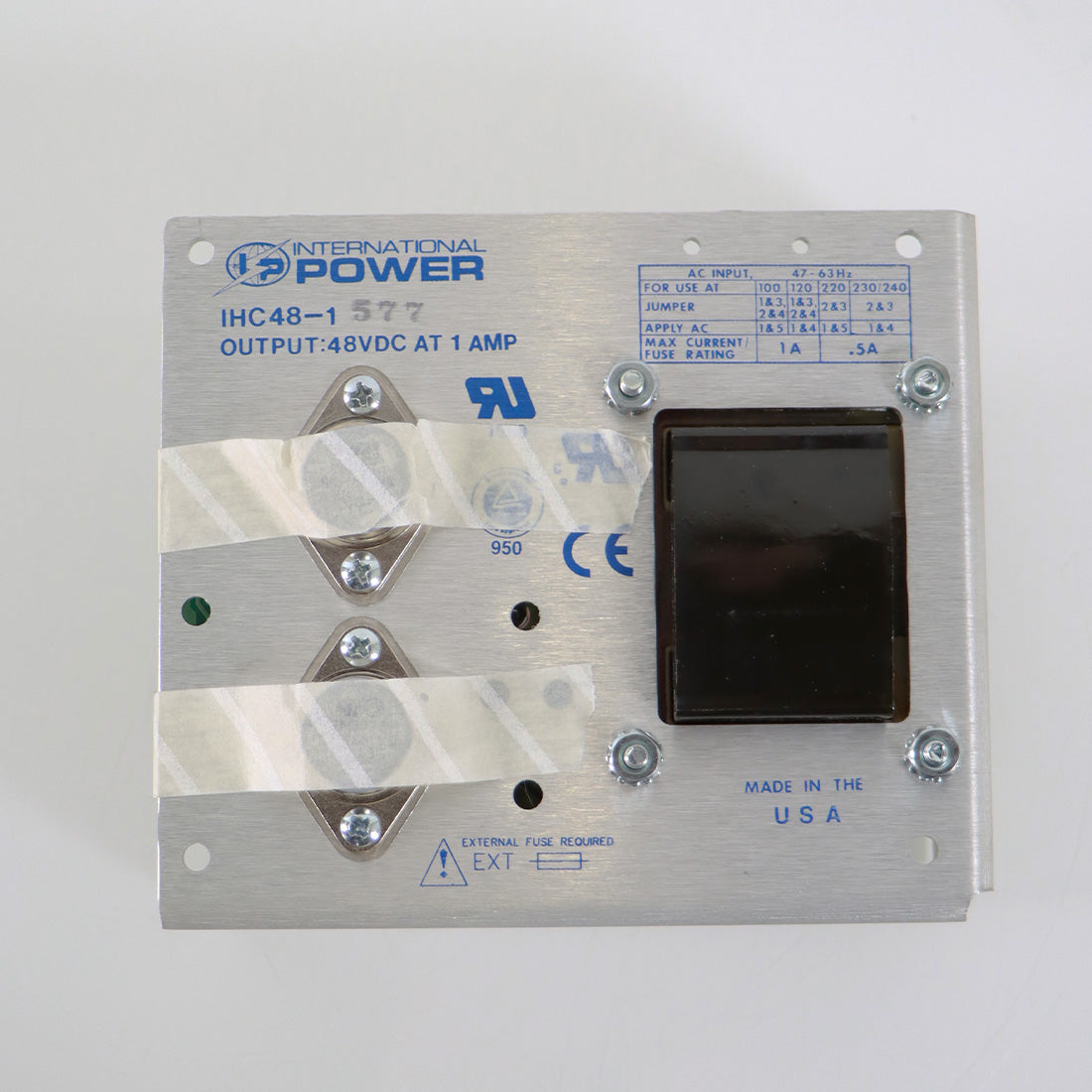 International Power IHC48-1 54803 Power Supply 48VDC 1.5AMPS Parts As-Is