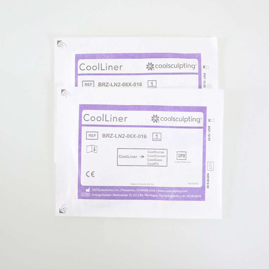 Zeltiq CoolSculpting CoolCurve CoolLiner BRZ-LN2-06X-016 EXP 12/2021 (2-Pack)