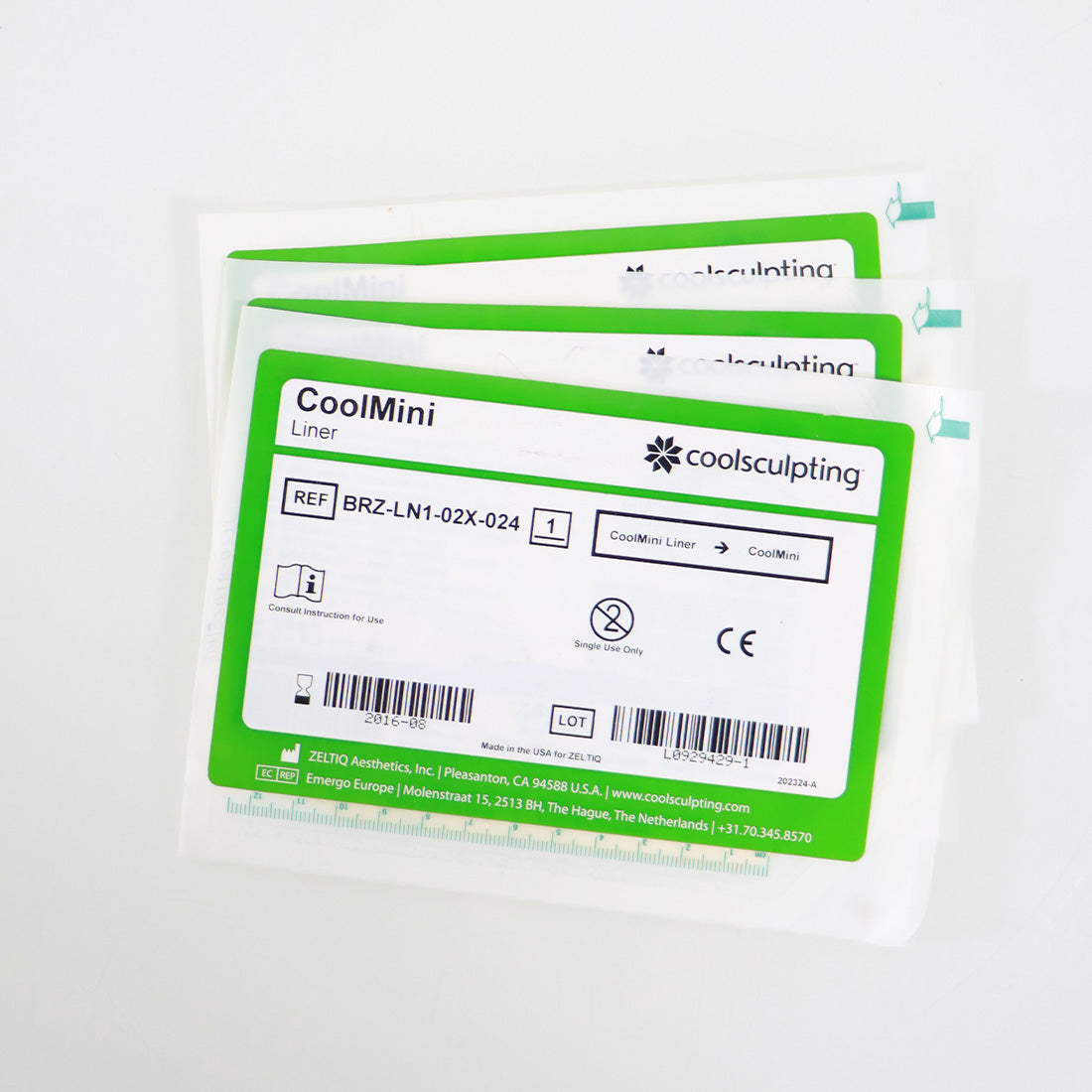 Zeltiq CoolSculpting CoolMini CoolMax Liner BRZ-LN1-02X-024 EXP 08/2016 (3-Pack)