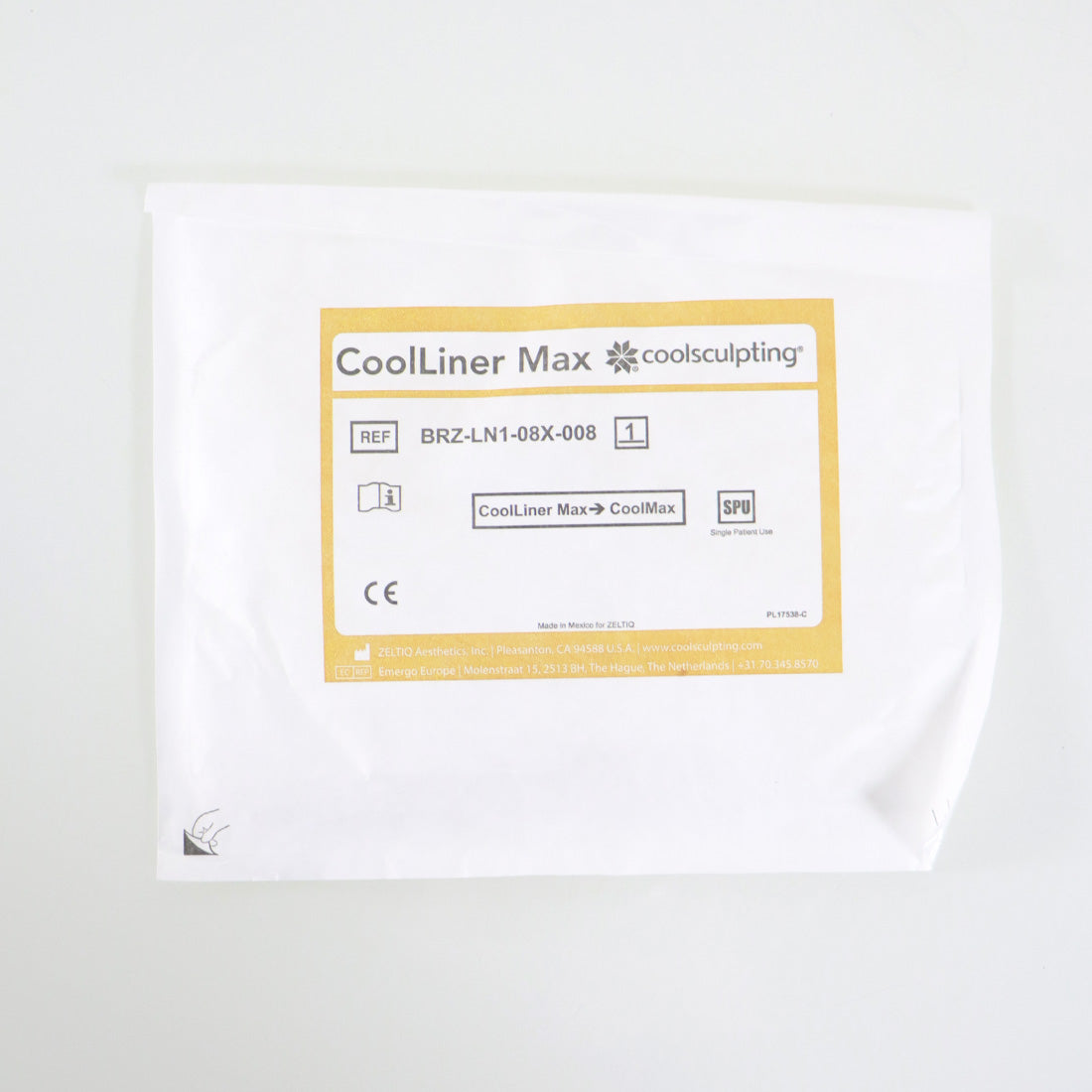 Zeltiq CoolSculpting CoolLiner CoolMax Liner BRZ-LN1-08X-008 x1 EXP2022