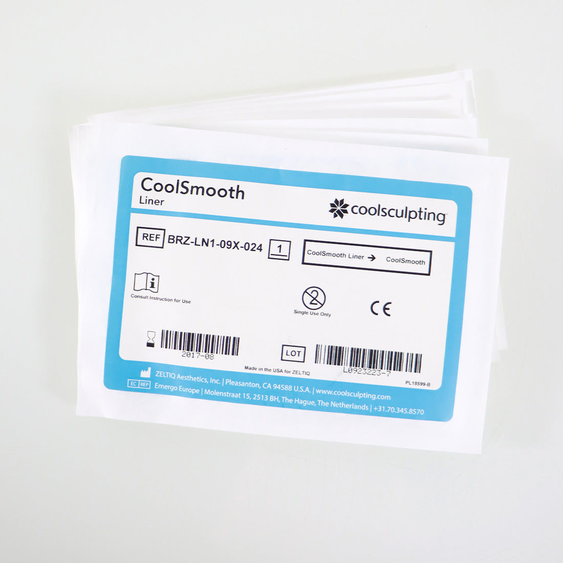 Zeltiq CoolSculpting CoolSmooth Applicator Liner BRZ-LN1-09X-024 11PK EXP2017