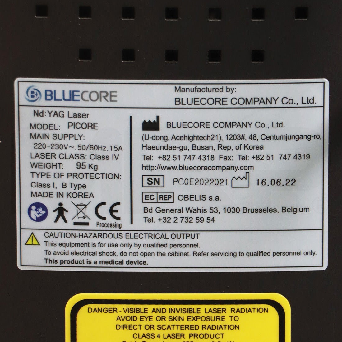 2022 Bluecore Picore Picosecond Nd:YAG Laser System
