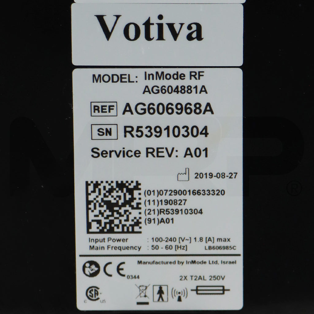 2019 InMode RF Votiva Fractional Radio Frequency Coagulation System
