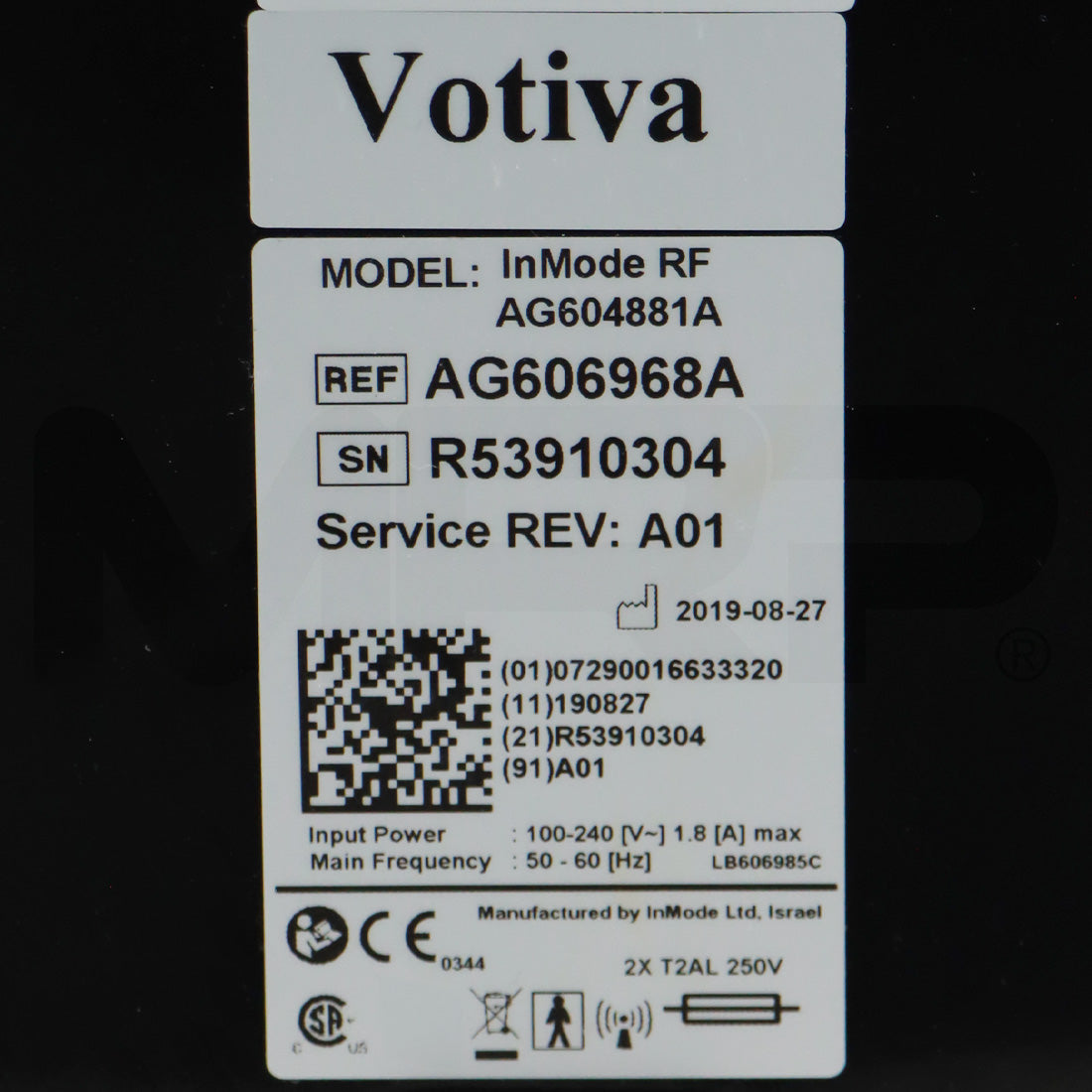 2019 InMode RF Votiva Fractional Radio Frequency Coagulation System