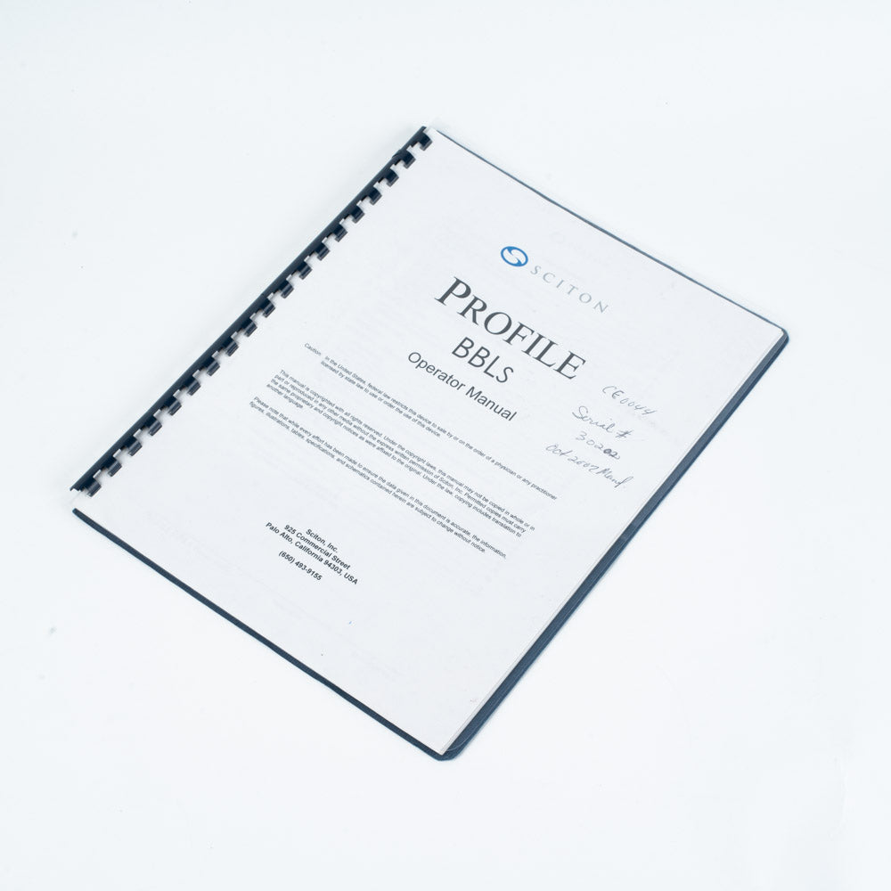 Sciton PROFILE Operator Manual - P/N: 2013-005-00 1064 Nd:YAG User Guide
