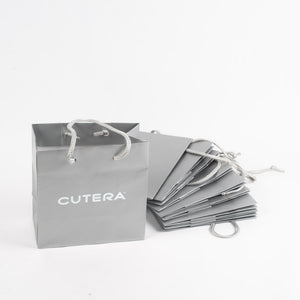 Cutera Small Silver Gift Bag (6.5" x 6.5" x 3.5") Patient Takeaway (Lot of 9)