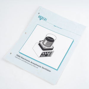 DATEX - OHMEDA 7000 Electronic Anesthesia Ventilator Operation Manual