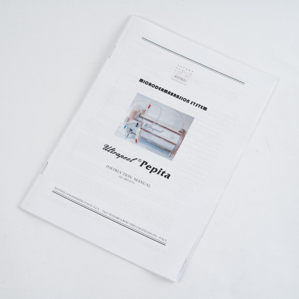 Mattioli Ultrapeel PEPITA Microdermabrasion System INSTRUCTION MANUAL 58051272