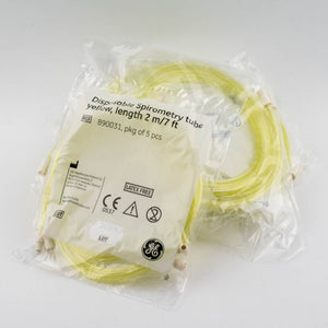 (5 Pcs) Disposable Latex Free Spirometry Tube - Yellow 2 Meter / 7 Foot - d